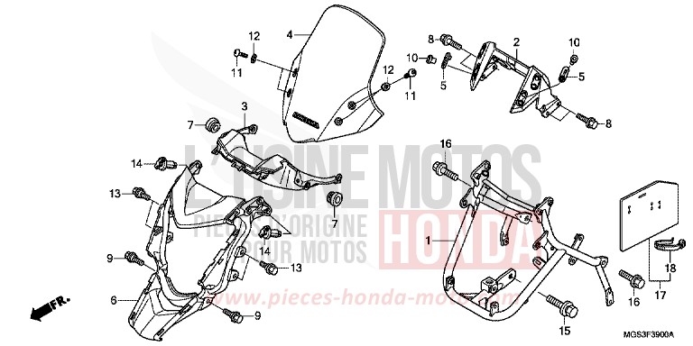 WINDLAUF, VORNE von NC700X DCT MAGNA RED (R201) von 2013